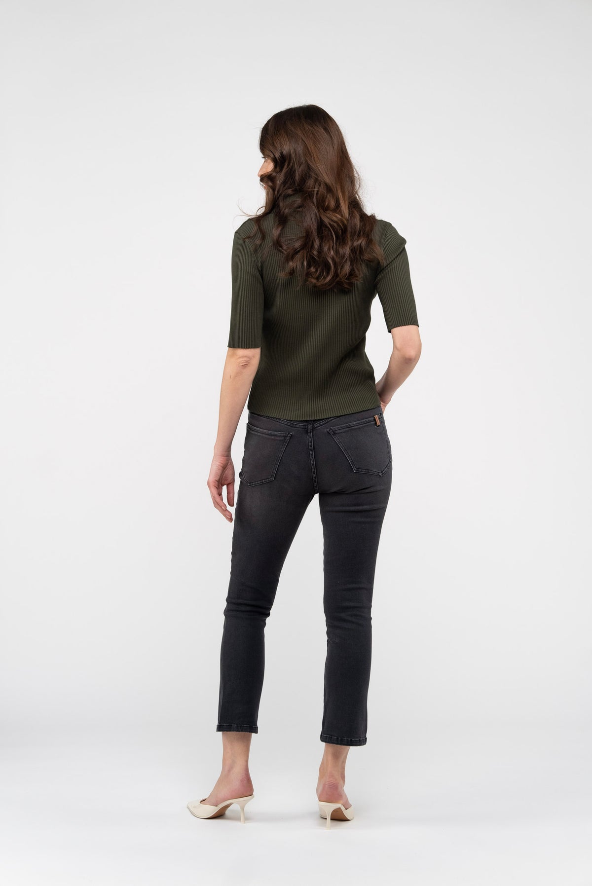 Nerium Cropped Denim Stretch Charcoal