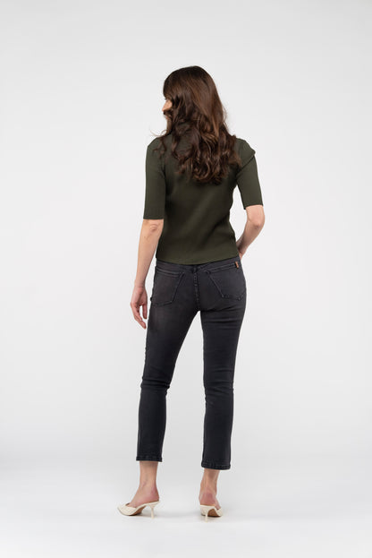 Nerium Cropped Denim Stretch Charcoal